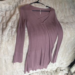 Free People purple tunic with high slit on sides